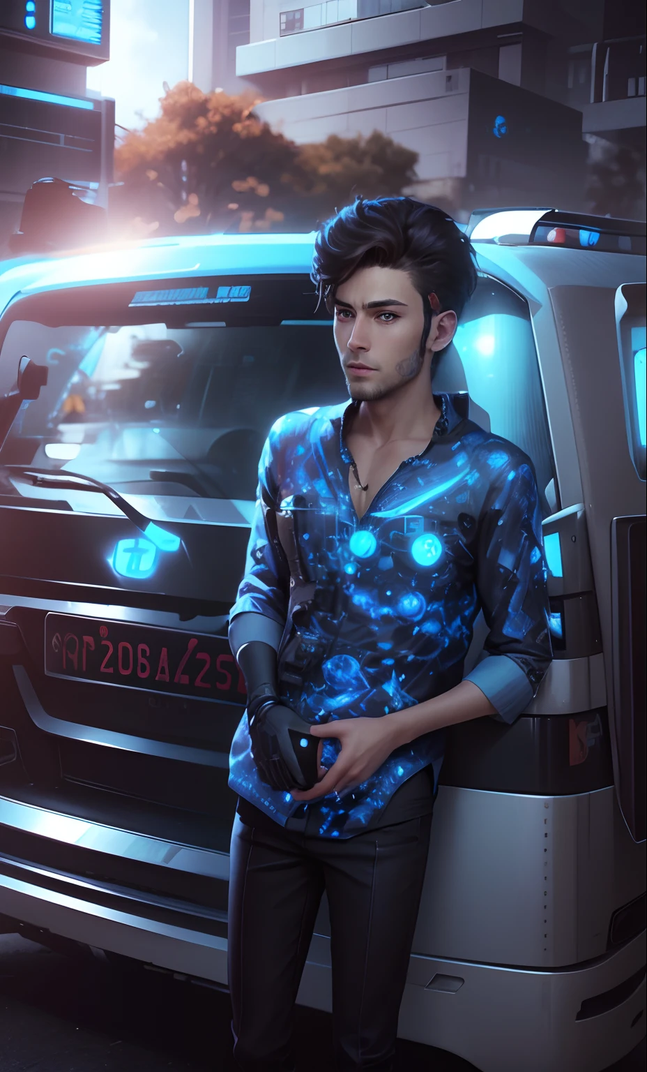 Realistic face , 8k , ultra realistic face, blue eyes , handsome boy , anime , cyberpunk , detailed face.