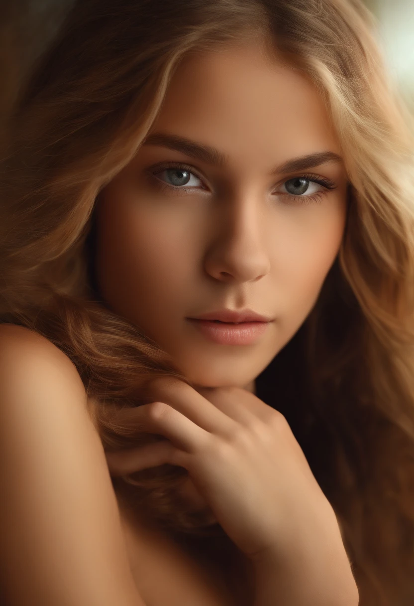 1girl, , 13 anos, Realistic, naked tits