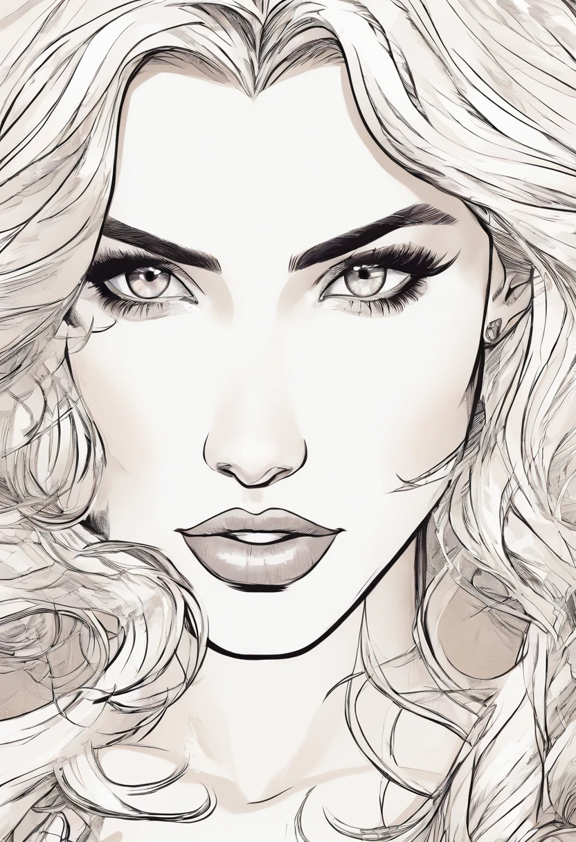 She's a beautiful woman, com cabelos loiros compridos e lisos, olhos azuis brilhantes e pele clara. She's tall and thin, com um corpo em forma. She is well dressed and stylish, e sempre parece estar na moda. Her blonde hair is long and straight, falling in gentle waves up to the hips. Ela geralmente usa seus cabelos soltos, But you can also wear them stuck in a high ponytail or a bun. His blue eyes are bright and expressive. Ela usa delineador e sombra para destacar seus olhos, which makes them look even more beautiful. Her skin is fair, with a healthy and radiant appearance. She wears makeup to enhance her features, But she doesn't wear a lot of makeup, o que permite que sua beleza natural brilhe. Your body is tall and thin, com curvas suaves e definidas. Ela se veste de forma elegante e sofisticada, o que combina com sua personalidade confiante e extrovertida.