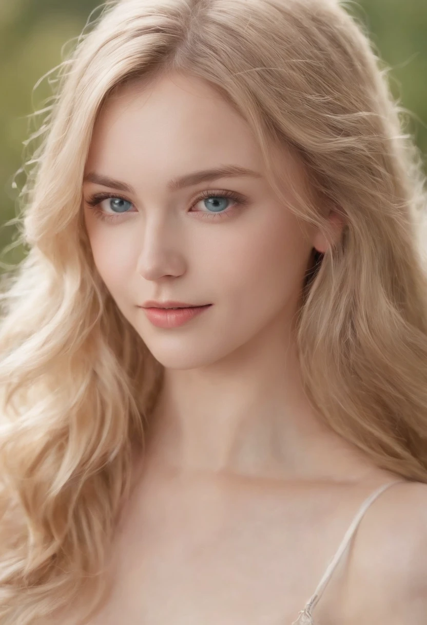 1girl in, very disheveled hair, |a blond、Very beautiful long shiny hair、Very beautiful cute face、Lustrous and radiant beautiful skin、独奏、ultra-quality、Hard Focus、film grains、超A high resolution、masterpiece、Lovely detailed crystal clear light blue eyes that shine、fullnude、full bodyesbian