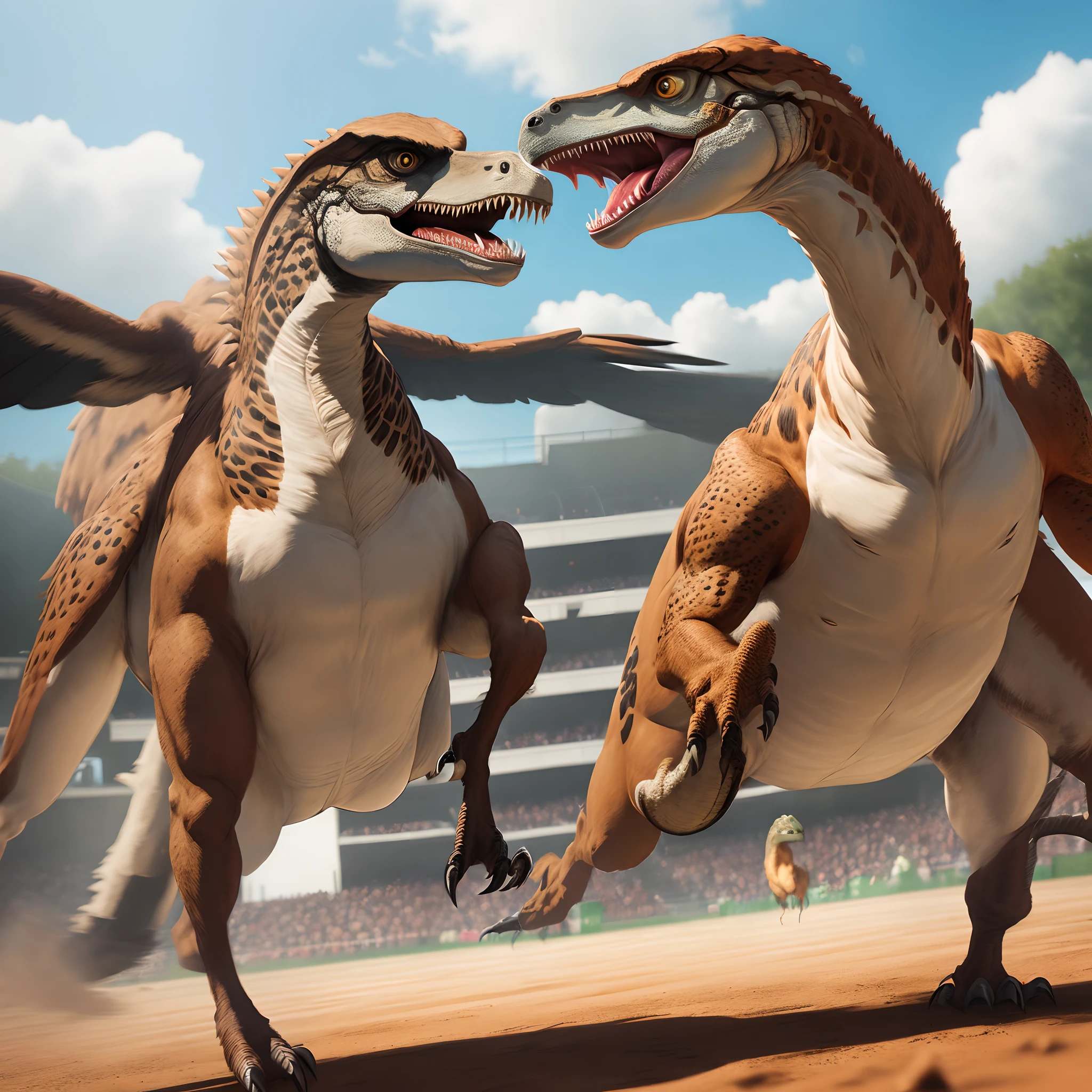 Edddie bravo in real life prancing around with a velociraptor at a old peoples fight to the death