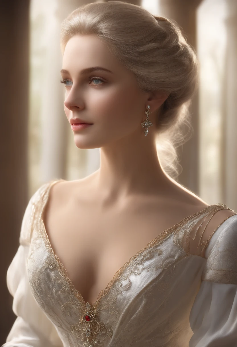 ((Masterpiece)), (Highest quality))), (Feuille de conception de personnage, same character, devant, side, back), photo realist, 1 fille, corps entier, silver-haired, poils des yeux, beaux yeux, Coupe Princesse, Environmental Change Scene, Jupe courte, shyness, femme, fille, debout, Tubercule en V, Chartaan Betarola, (sinple background, fond blanc: 1.3) ( Masterpiece:1.2), (Best quality:1.3)