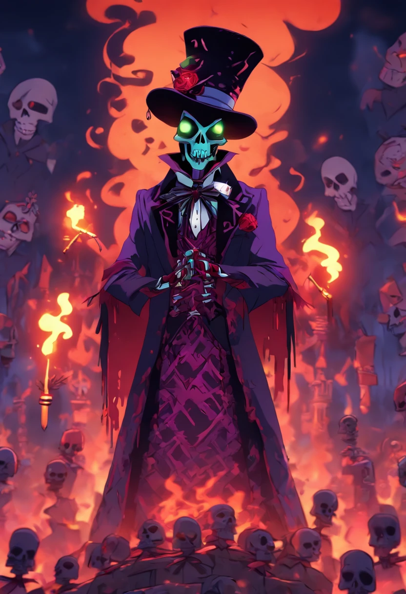 (((Vodoo ritual))) best quality, ultra-high resolution, 4K detailed CG, master piece,Top hat,Hat,suit, Ritual,voodoo,Cemetery,smoke, Voodoo mythology, ((Vodoo ritual)), Image African, aesthetic, screen-centered, full body