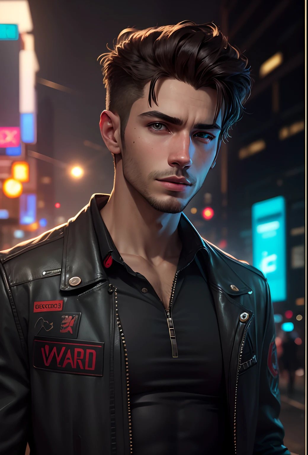 Background change cyberpunk  Handsome boy,realistic  face,8k,ultra realistic,