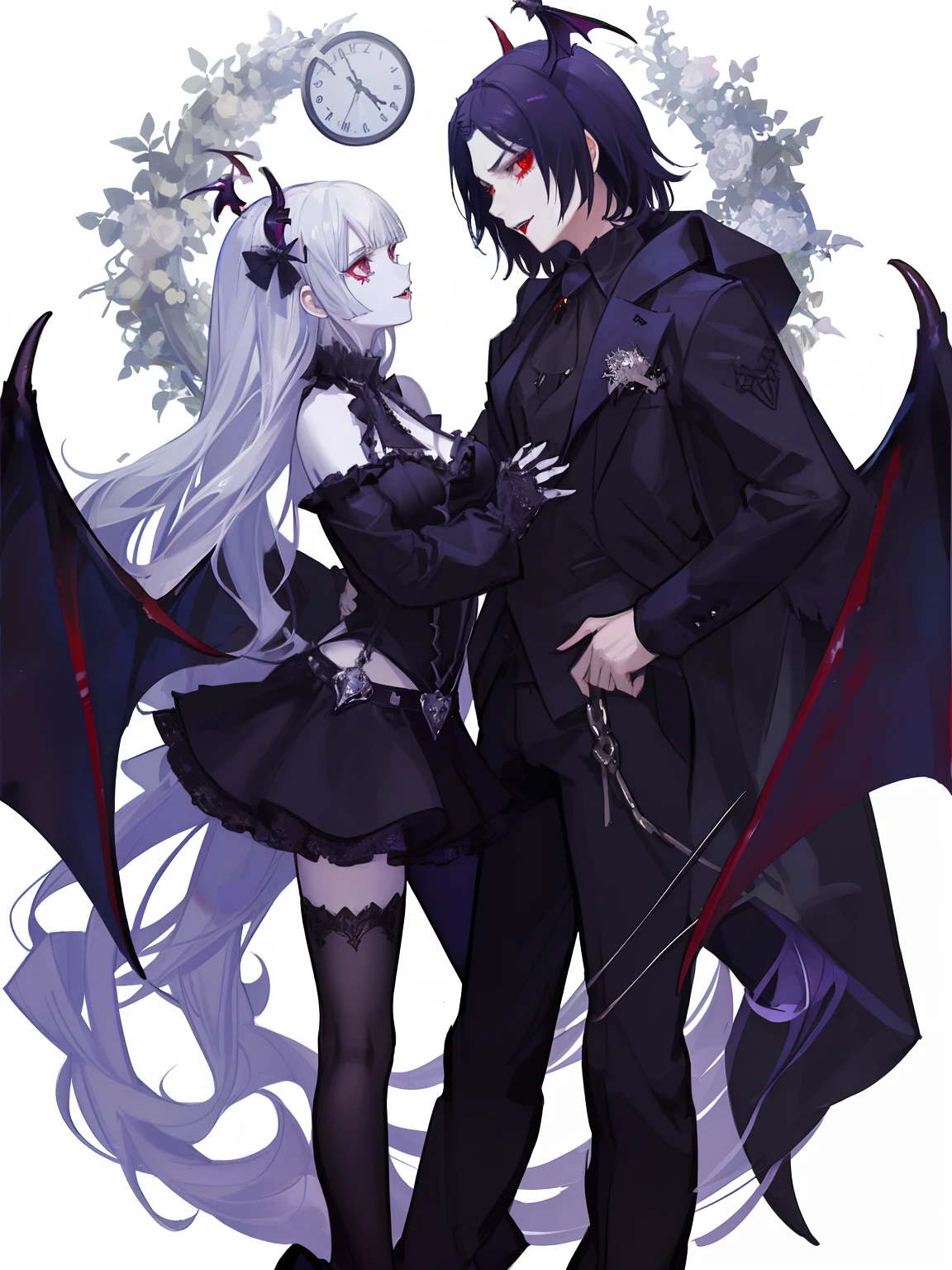 Anime Devil Judgment Dancers - Vampire Twins gothic tas with raven wings