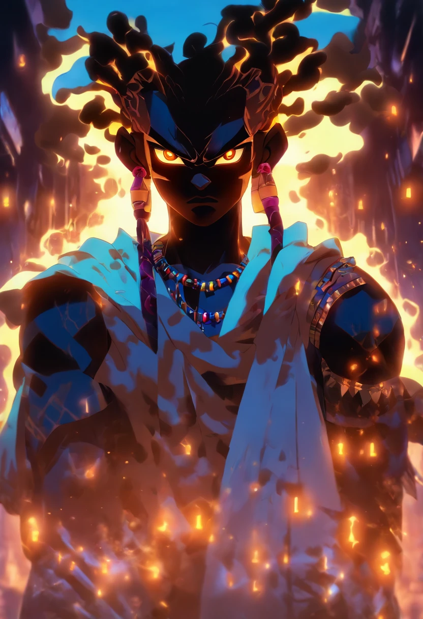 (((GHEDE MASAKA))) best quality, ultra-high resolution, 4K detailed CG, master piece, Ghede Masaka,Man,digger,black shirt,white jacket,white veil,African clothing, Voodoo mythology, ((Loa Voodoo) ), African image, aesthetic, Screen centered, full body