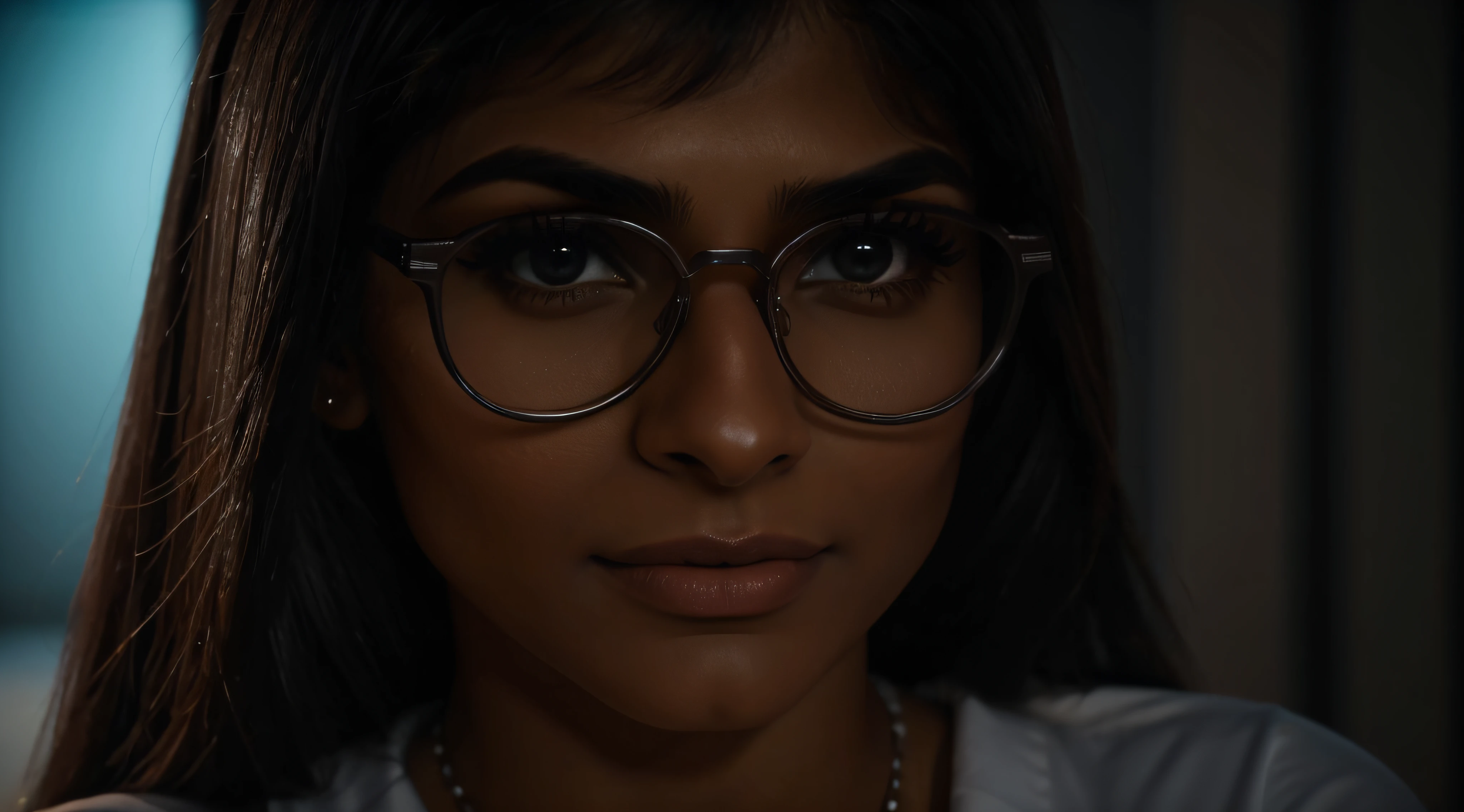 (obra prima) (ultradetalhada) (ultrarrealista | | |) Mia khalifa, noite, Foto premiada, BLN-L24, exposure,Alto contraste,low saturation,high saturation 8k 3D, f 2.8 lentes, Cinematic lighting