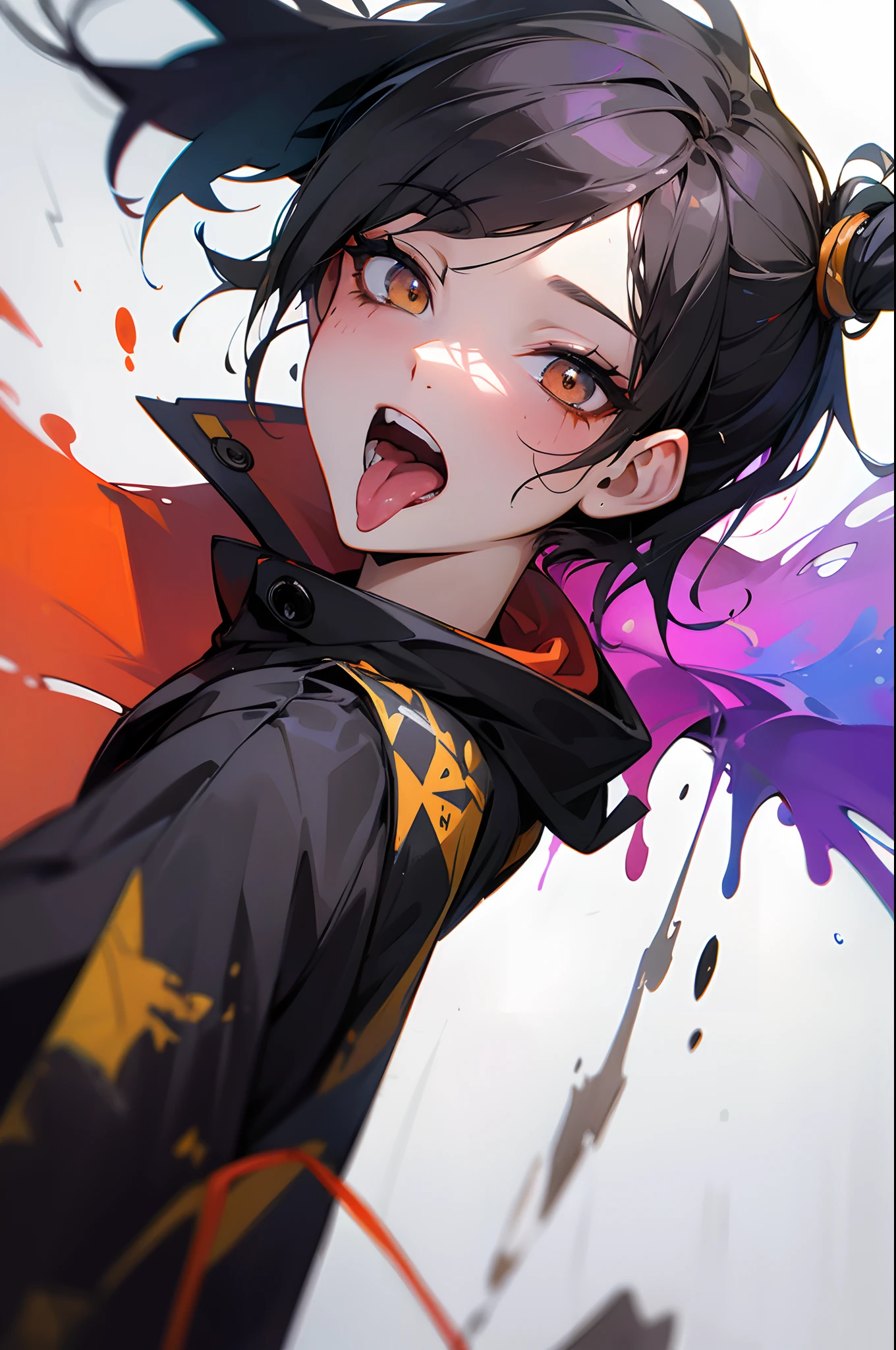 The paint drips from her hair and clothes, but Kanta doesn't care. She's in her element, consumed by the intoxicating taste of graffiti she extends her tongue and licks a streak of wet spray paint.