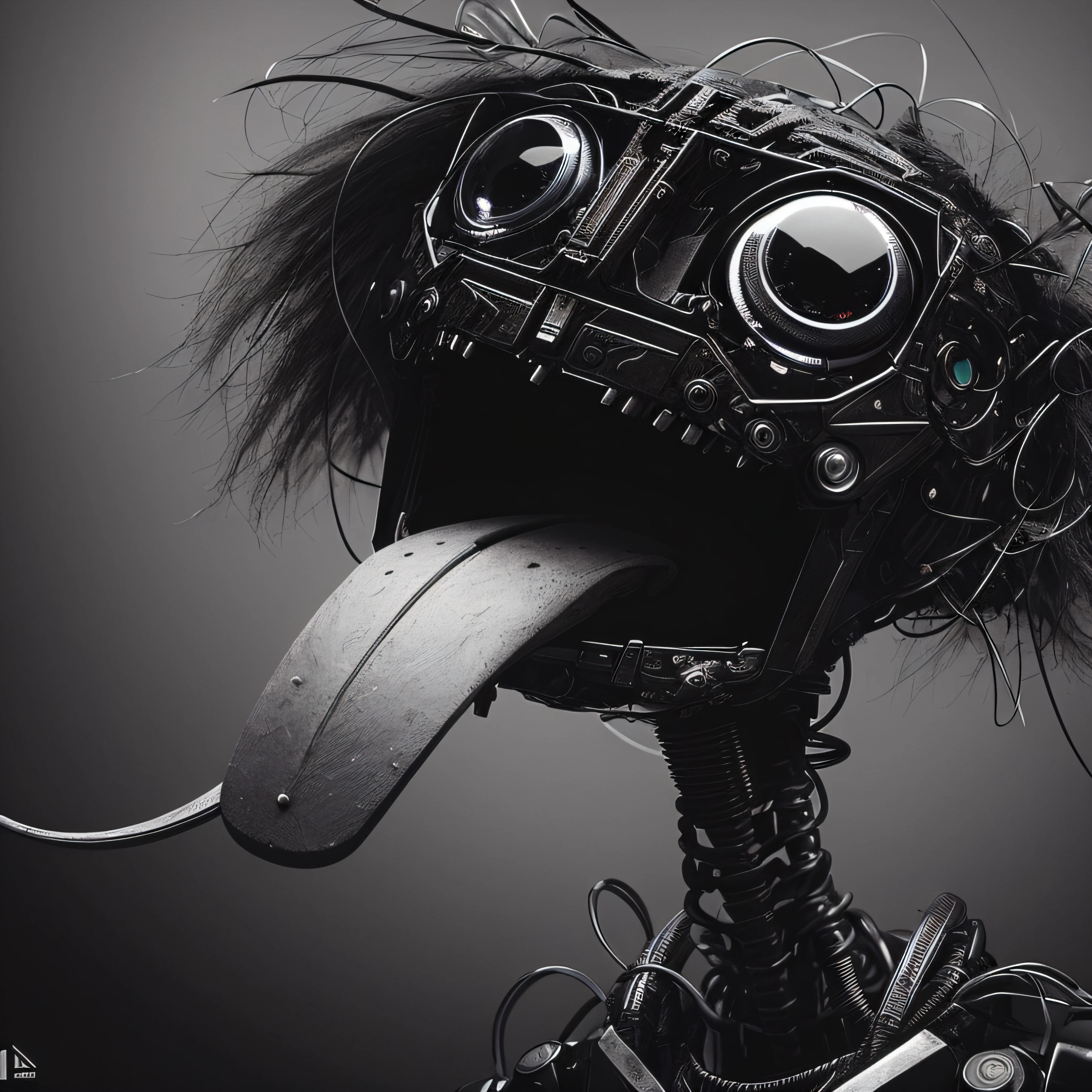 Robo Arafed with a strange face and a long tongue, Robo Conceito Albert Einstein, Arte digital escura, mas detalhada, Directed by: Andrei Kolkoutine, robot animal, CGSetnação ), sapo cyberpunk, Por Andrei Riabovitchev, surreal hybrid animals, Premiado na CGSetaltion, por Android Jones, arte digital animal foto, trending in cgsociety