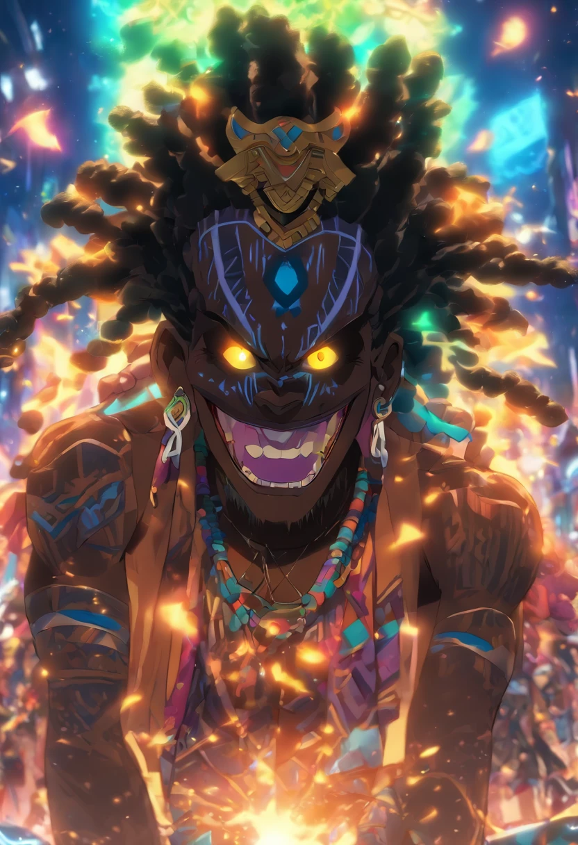 (((GHEDE DARED))) best quality, ultra-high resolution, 4K detailed CG, masterpiece, Ghede Dared, Man, digger, bisexual, African clothing, voodoo mythology, ((Loa Voodoo) ), African image, aesthetic, screen-centric, full body