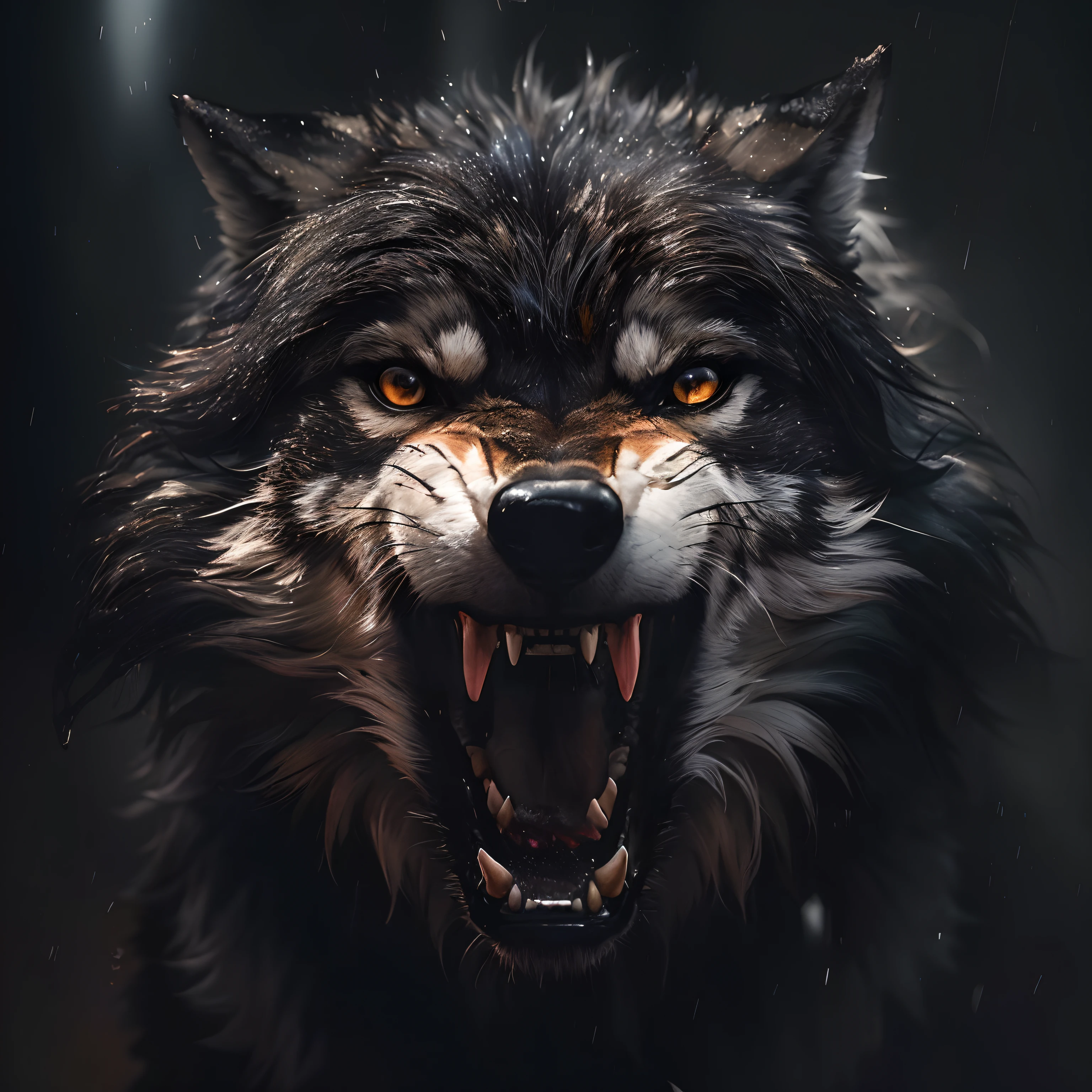 There's a wolf with its mouth open and its teeth wide open, fierce expression 4k, lobo, foto de lobo, Rosnando, lobo hiper detalhado - como o rosto, retrato do lobo, Grim - Lobo, Retrato de um lobo, Lobo Negro, Directed by: Adam St. Peter's, Rosnar, Wolp, grande lobo, Directed by: Wolf Huber, Lobo no inferno