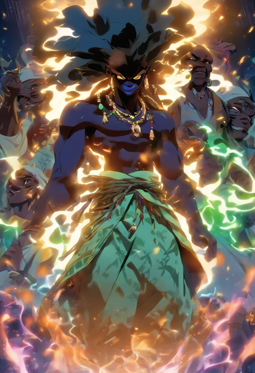 (((GHEDE MASAKA))) best quality, ultra-high resolution, 4K detailed CG, master piece, Ghede Masaka,Man,white jacket,white veil,African clothing, Voodoo mythology, ((Loa Voodoo) ), African image, aesthetic, Screen centered, full body