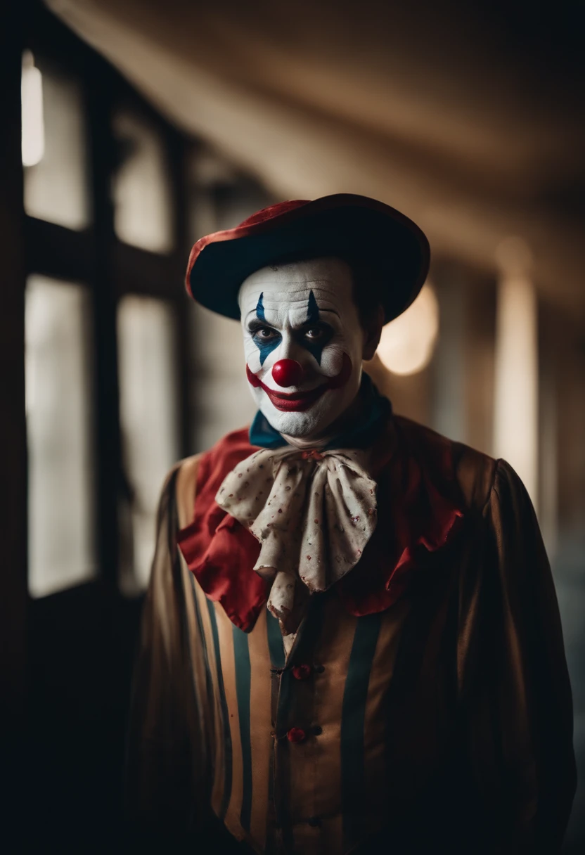 Portrait d'un clown qui rigole