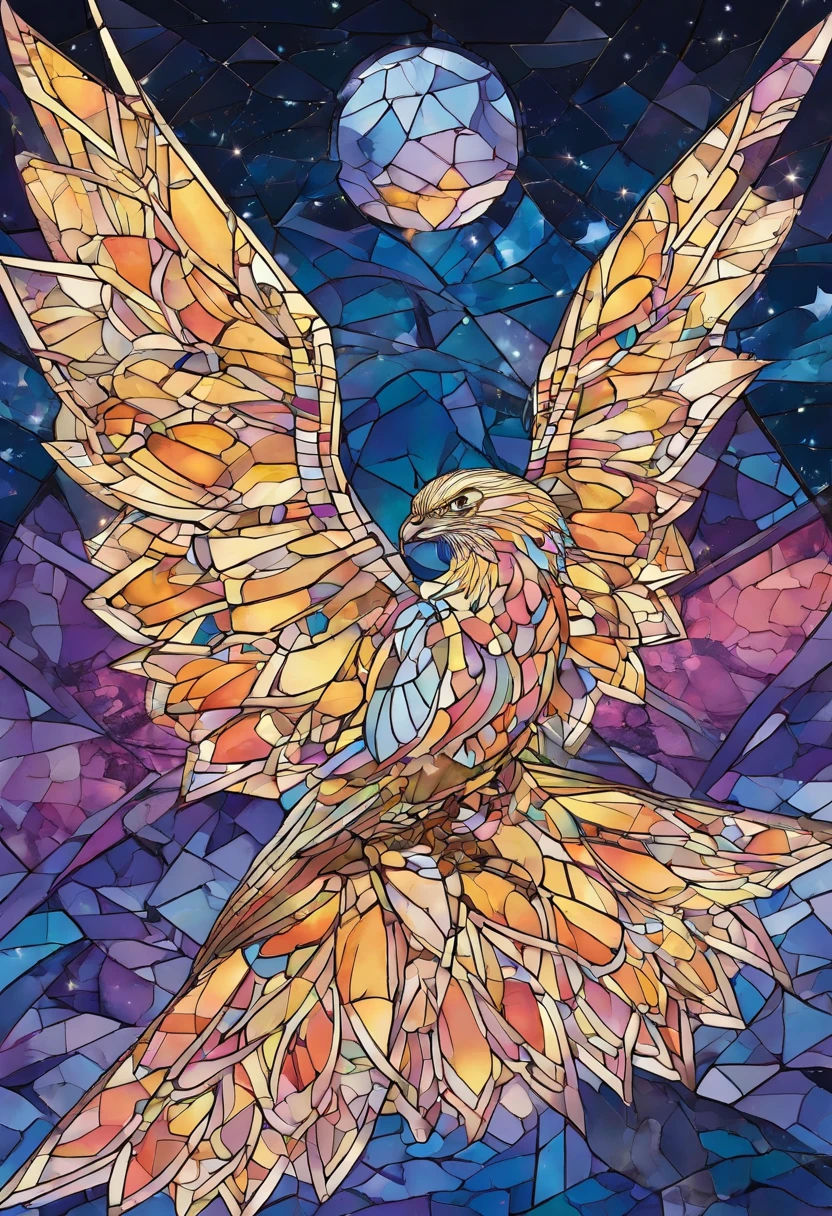 Suncatcher Isometric Anime of Sil Off, abajour/Prickly, nigh sky