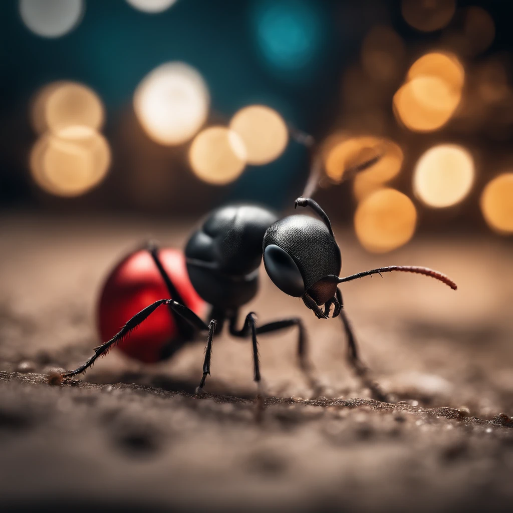 an ant with a Christmas hat