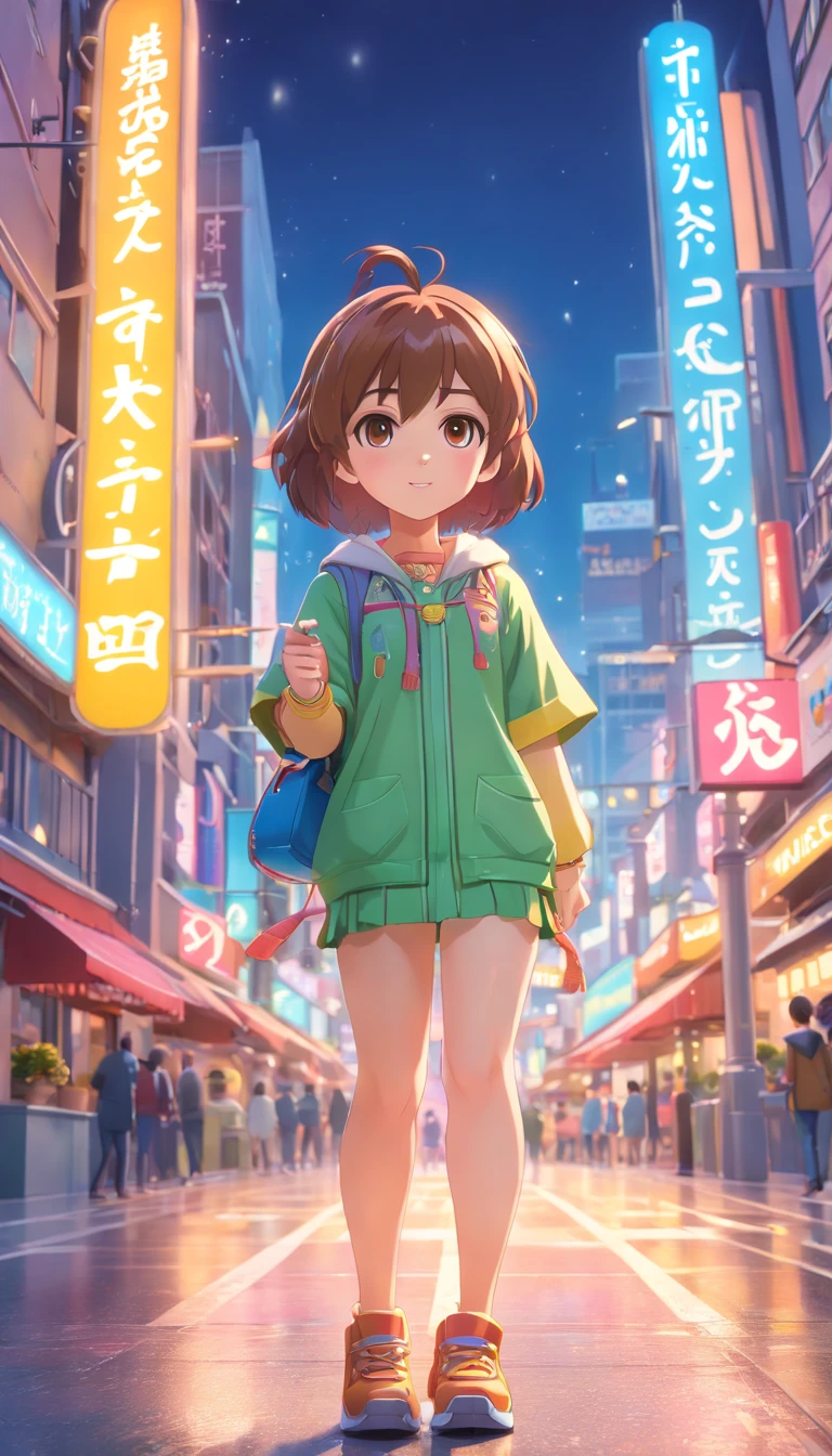 (Full body posing:1.5), (Colorful:1.2), (Highly detailed CG Unity 16k wallpaper:1.1), (Denoising strength: 1.45), (tmasterpiece:1.37), Lori Chibi Style Doll, She must have long curly hair with Christmas tones. Your eyes should be big and bright, 3D toy, Cyberpunk style, Chibi, Simple background, 3Dmodel, Toys, Vivid colors, Street style, High resolution, many details, candy colors, Big shoes, fashion trend, 3D Rendering, IP address, C4D, blender, Pixar, god rays, spark of light, Glowing light, Best Quality, nffsw, awardwinning