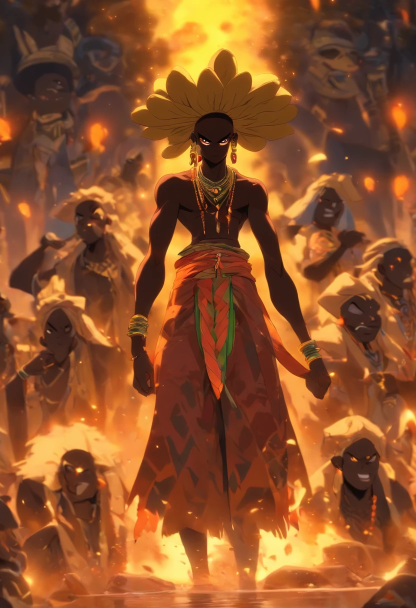 ((GHEDE MASAKA))) best quality, ultra-high resolution, 4K detailed CG, master piece, GHEDE MASAKA,Man,digger,bland clothes,white veil,African clothing, Voodoo mythology, ((Loa Voodoo) ), Image African, aesthetic, Canvas centered, full body