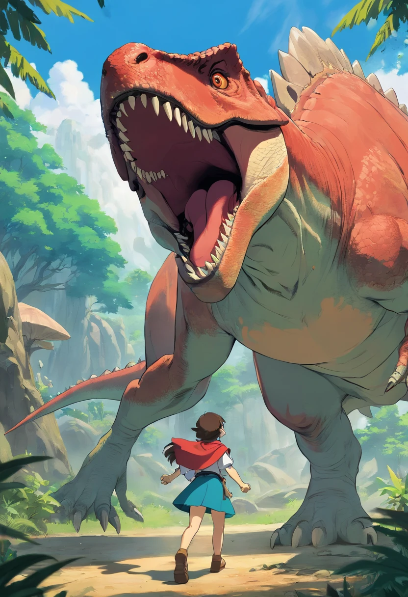 una feroz batalla entre un T-Rex y un triceratops, (La mejor calidad, 4k, Altas Resoluciones, Ultra detallado), Lucha intensa, rugidos y trompetas, Dusty prehistoric landscape, Sombras realistas, vivid colors, (Detallado, intrincado, elaborar) Escamas y texturas de dinosaurios, Dynamic Moves, (feroz, determinado) Expresiones en las caras de dinosaurios, (poderoso, muscular) Cuerpos, dientes afilados y cuernos, (big size ass, imponente) Size, (dramatic, dynamic) luci, (poderoso, energetic) Plantea, (tension, anticipation) En el aire,1 versus 1,sangre,cazando,defendiendose,lucha de vida o muerte