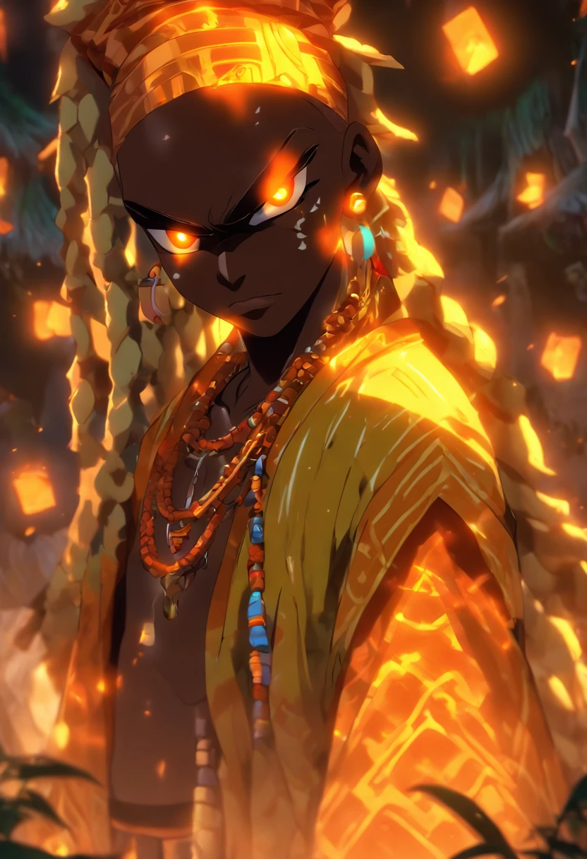((GHEDE MASAKA))) best quality, ultra-high resolution, 4K detailed CG, master piece, GHEDE MASAKA,Man,digger,bland clothes,white veil,African clothes, Voodoo mythology,dark tones, ((Loa Voodoo) ), African image, aesthetic, Centered screen, full body
