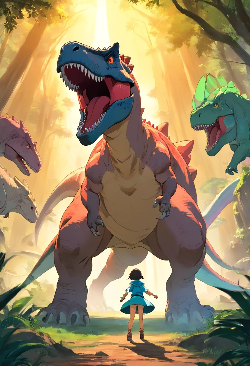 una feroz batalla entre un T-Rex y un triceratops, (La mejor calidad, 4k, Altas Resoluciones, Ultra detallado), Lucha intensa, rugidos y trompetas, Dusty prehistoric landscape, Sombras realistas, vivid colors, (Detallado, intrincado, elaborar) Escamas y texturas de dinosaurios, Dynamic Moves, (feroz, determinado) Expresiones en las caras de dinosaurios, (poderoso, muscular) Cuerpos, dientes afilados y cuernos, (big size ass, imponente) Size, (dramatic, dynamic) luci, (poderoso, energetic) Plantea, (tension, anticipation) En el aire,1 versus 1,sangre,cazando,defendiendose,lucha de vida o muerte