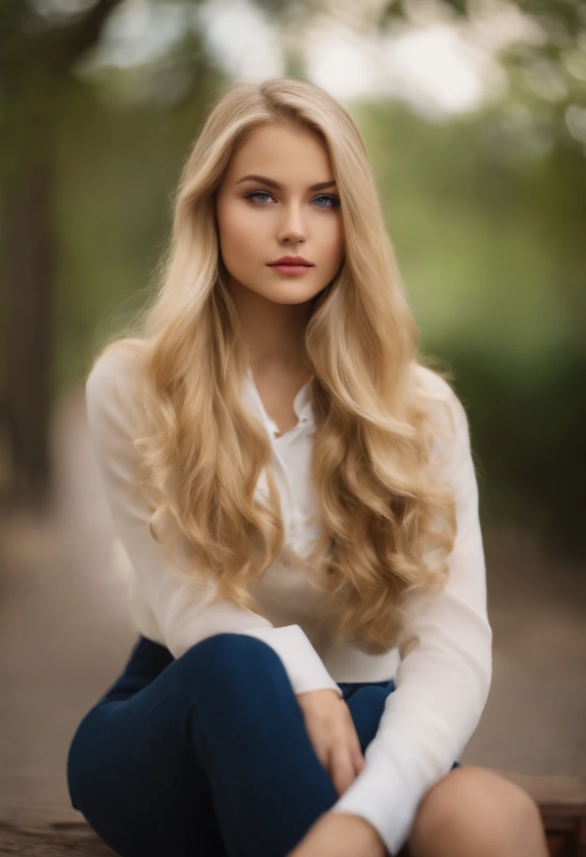 High school girl, blonde, in white top, no pants, masturbating