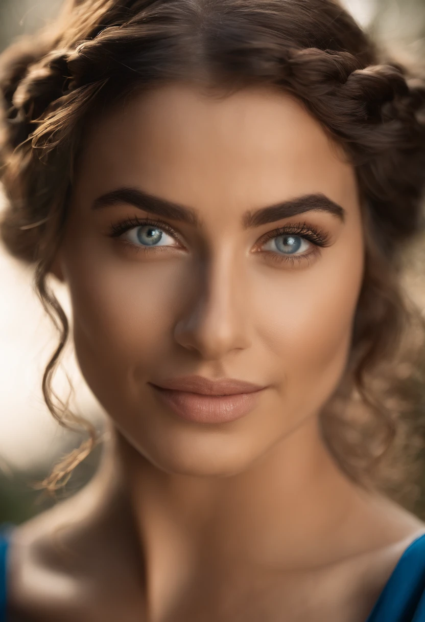 The setting is ancient Greece around the fifth century B.C. Uma bela princesa caminha pelo porto acompanhada por suas damas de companhia. The princess wears a headband and a beautiful richly decorated blue silk tunic. corpo inteiro, whole body view, cabelos loiros, short hair, cabelo sobre o ombro, messy hair, eye reflection, olhos brilhantes, olhos azuis, Olhos europeus, maquiagem, sorrir, Sorriso leve, sorriso sedutor, pele clara, rosto perFeito, beautiful face, perfect feets, Neoclassicismo muito sexy, classic greek, proFundidade de campo, Cinematic lighting, reflection light, Backlighting, Hasselblad, 135 mm, F/16, UHD, master part, anatomicamente correto, pele texturizada, Super Detalhe, alta qualidade, Detalhes altos, Premiado, Altas, 1080P, 8k