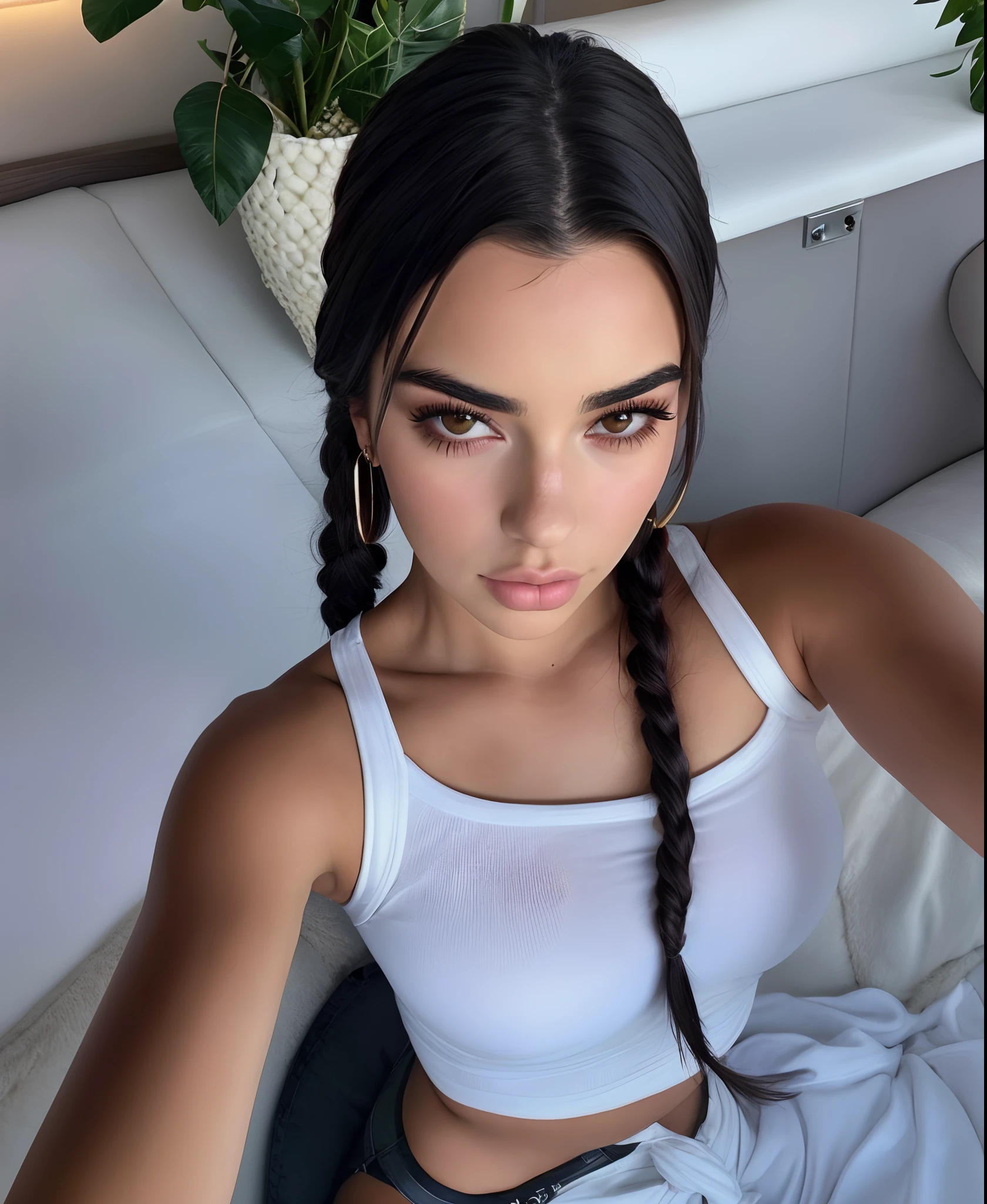 mulher arafed com cabelo preto longo e uma regata branca, Dua Lipa, sobrancelhas grossas e grossas e retas, Cerveja Madison, com rabo-de-porco preto, sobrancelhas grossas, 18 anos, Eva Elfie, sobrancelhas mais longas, Sobrancelhas retas, Sobrancelhas grandes, grandes sobrancelhas grossas e ousadas, Cerveja Soft Devil Queen Madison, Kendall Jenner, Madison Beer Girl Retrato, cool looking