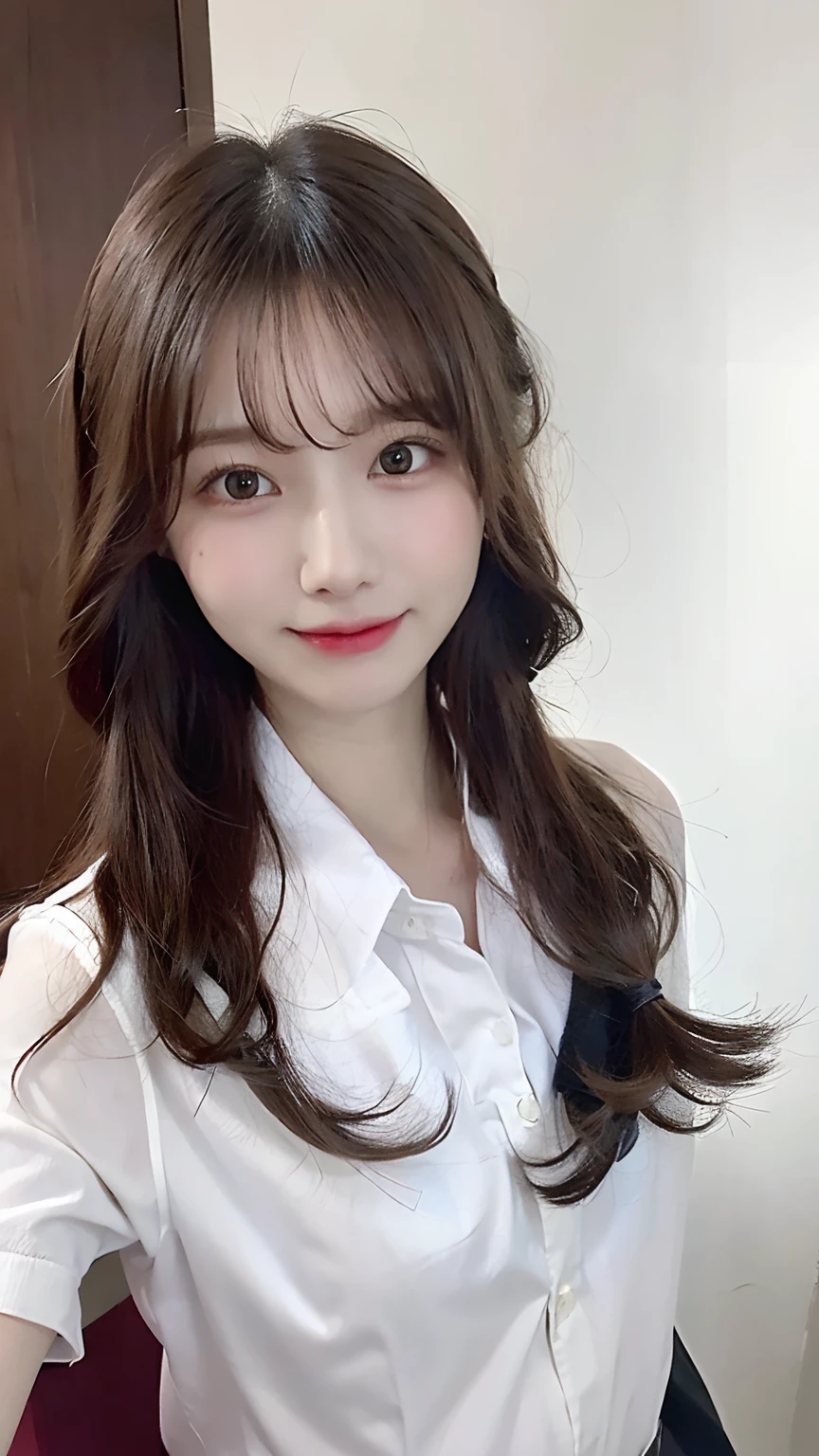 white shirt、The hair