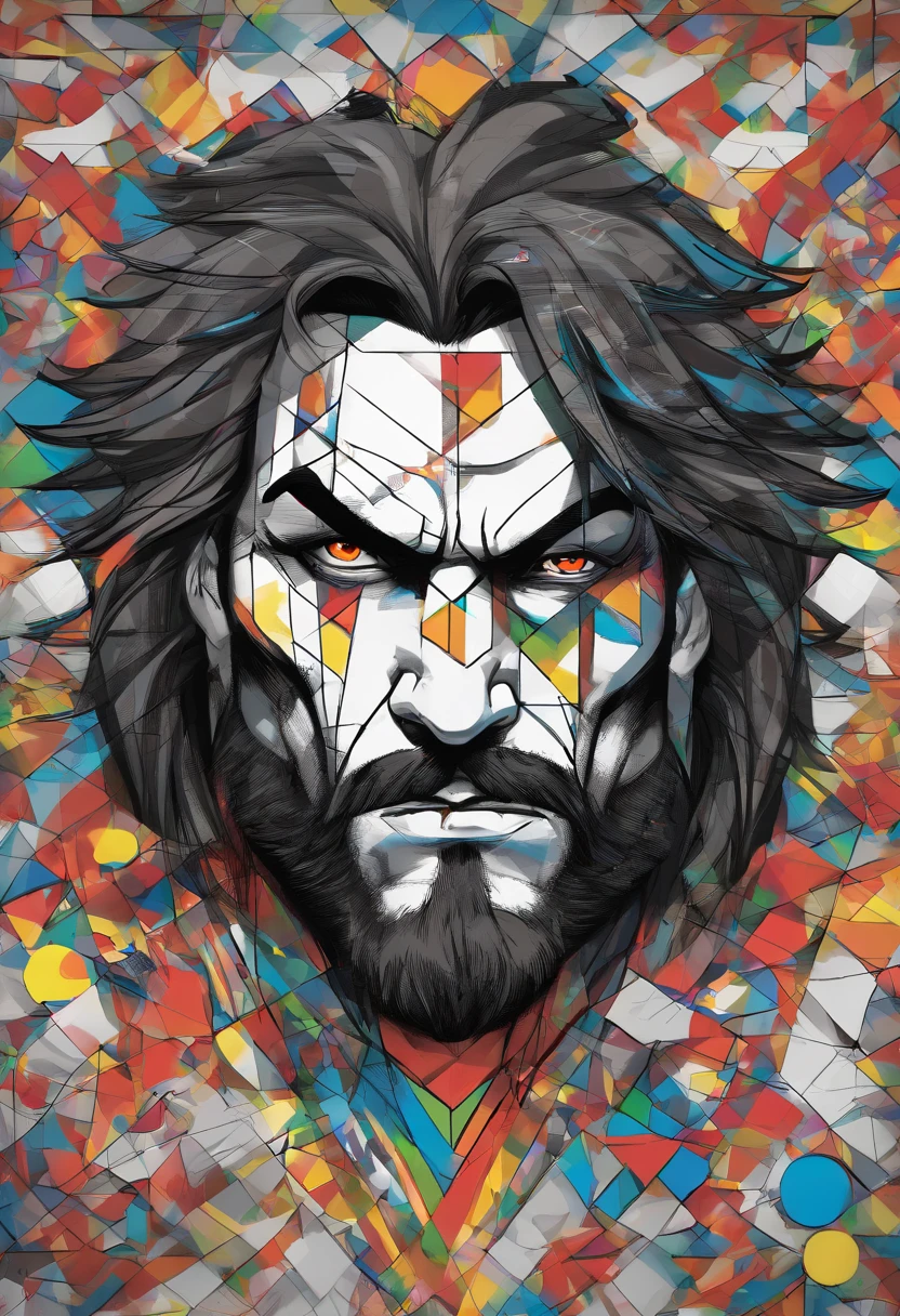 (lobo ),(melhor pose),(best angle), (better expression), Eduardo Kobra acolchoamento ,multidimensional geometric wall PORTRAIT, arte, Chibi,Yang08k, lindo, Colouring,