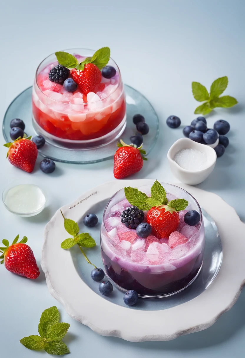 Envase con gelatina mosaico