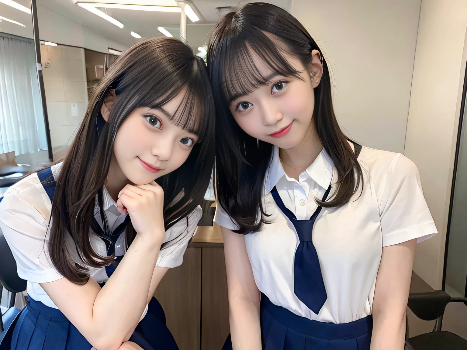 (8K、top-quality、​masterpiece:1.2)、(realisitic、Photorealsitic:1.37)、ultra-detailliert、1womanl、 20yr old、独奏、((Beautiful ribbons))、(((A dark-haired)))、(a smile:1.15)、beautiful finely detailed eyes、(shirt with collar:1.1)、business clothes、(short-hair:1.2)、 (((Art Room)))、 picture frame