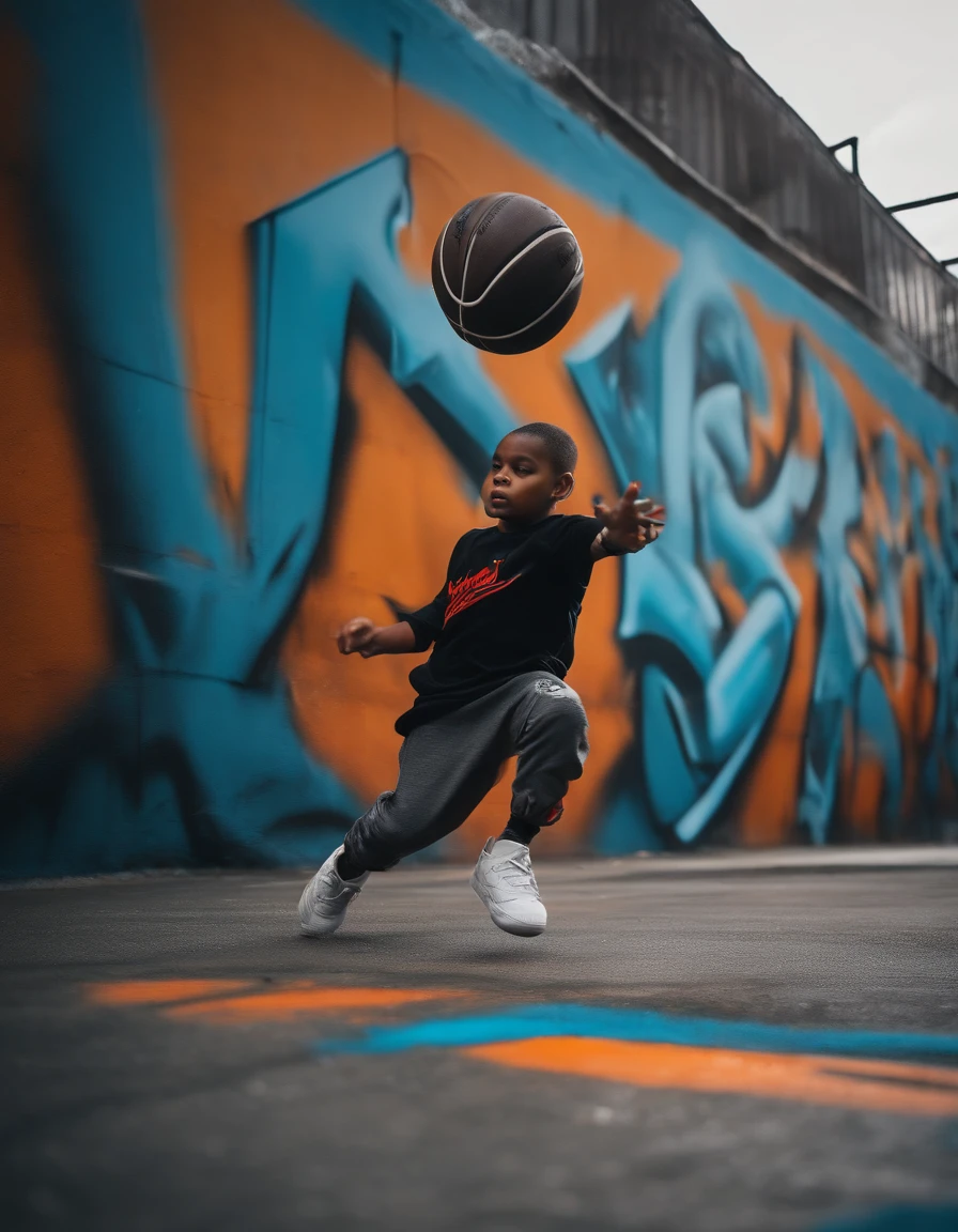 Aranza's name in a basketball court, graffiti, vibrant colors, urban art, bold brushstrokes, dynamic composition, spray paint, street culture, hip-hop influence, energetic atmosphere, cityscape backdrop, 3D lettering, urban fashion, basketball court details, hoops and nets, concrete walls, creative expression through art, urban lifestyle, youthful vibes, high contrast, intense colors, dramatic lighting. (best quality, 4k, ultra-detailed, realistic:1.37), graffiti-style artwork, vibrant color palette, dynamic lighting effects, bold and expressive brushwork, intense urban energy.