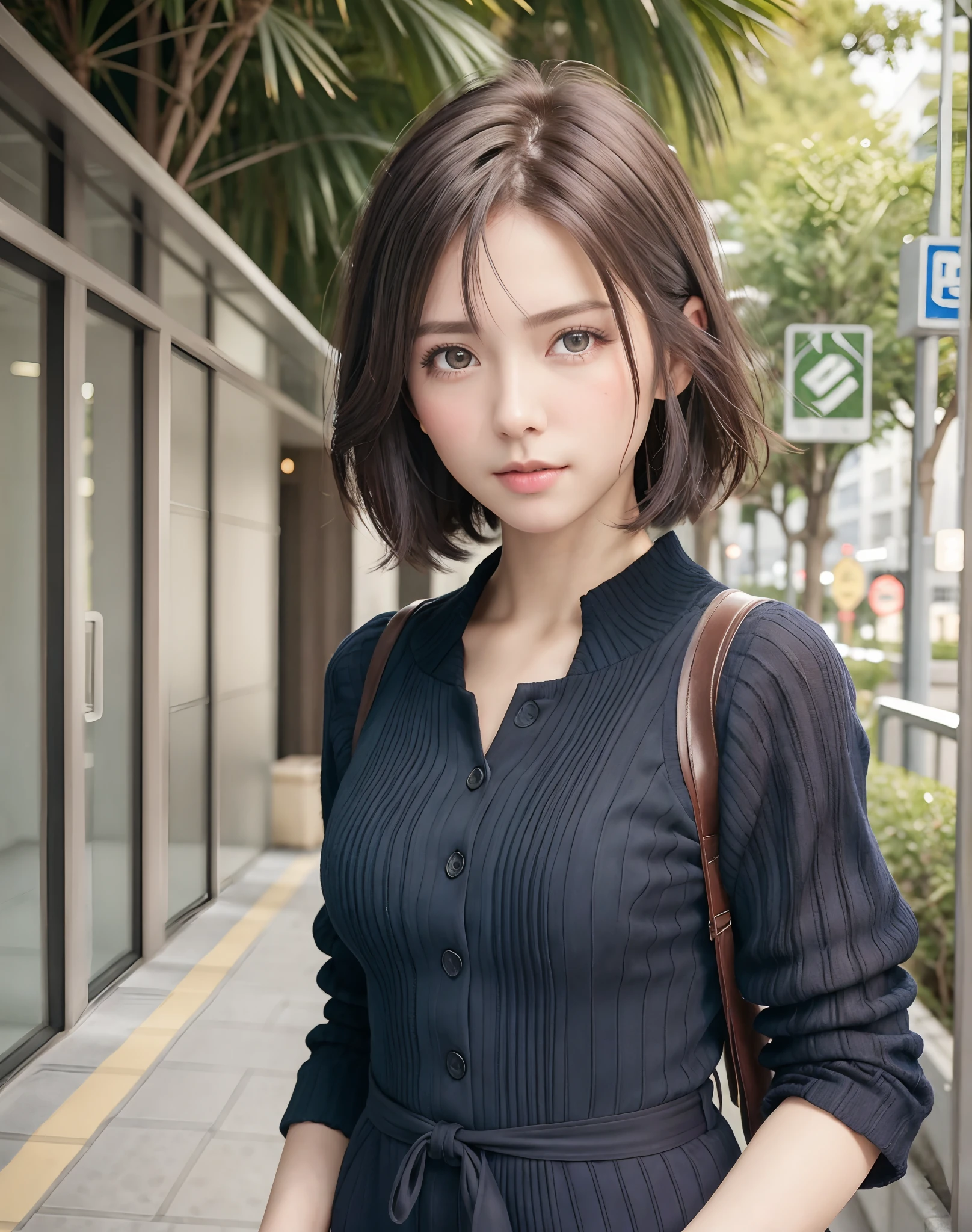 (​masterpiece: 1.3), (8K, Photorealista, Photo RAW, top-quality: 1.4), full body Esbian, Walking the streets of Tokyo,  (1girl in), gorgeous faces, (Lifelike face), (A dark-haired, short-haired: 1.3), Gorgeous hairstyle, realisticeyes, beautiful finely detailed eyes, (Peter Lillis...