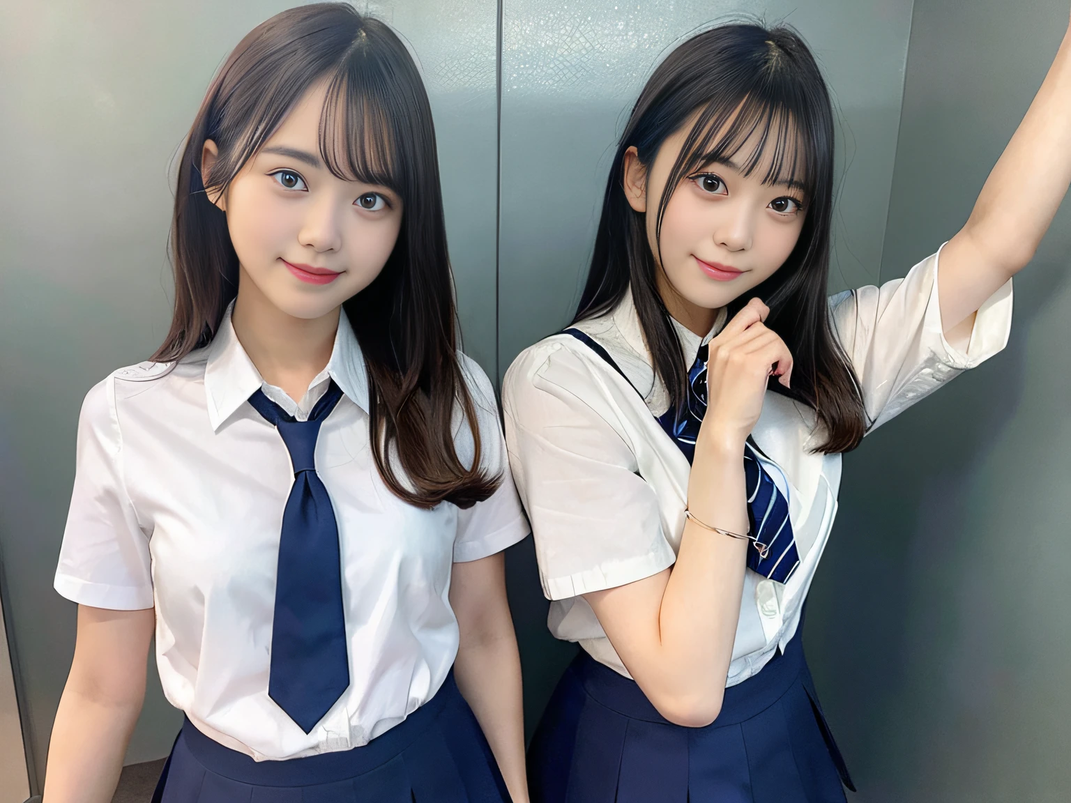 20-year-old waitress in indigo miniskirt
