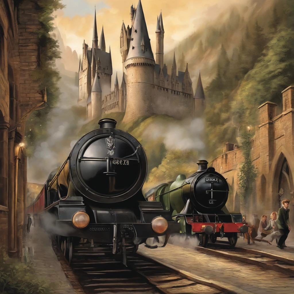 Illustration for the book "Harry Potter" Can include character visualization, Events & Places, described in a series of books. For example, it could be a Harry Potter image, standing on platform 93/4, waiting for the Hogwarts train, or a drawing of Hogwarts Castle, Where many important events take place. You can also depict the key moments of the plot in the illustration, such as Harry's first encounter with Voldemort or Harry's battle with the Dementors. Illustrations can also depict magical creatures, such as Hogwarts Gryffindor or the three-headed dog Kerberos. Important things to remember, that the illustrations in the book "Harry Potter" may vary depending on the publisher of the book and the artist, who created them.