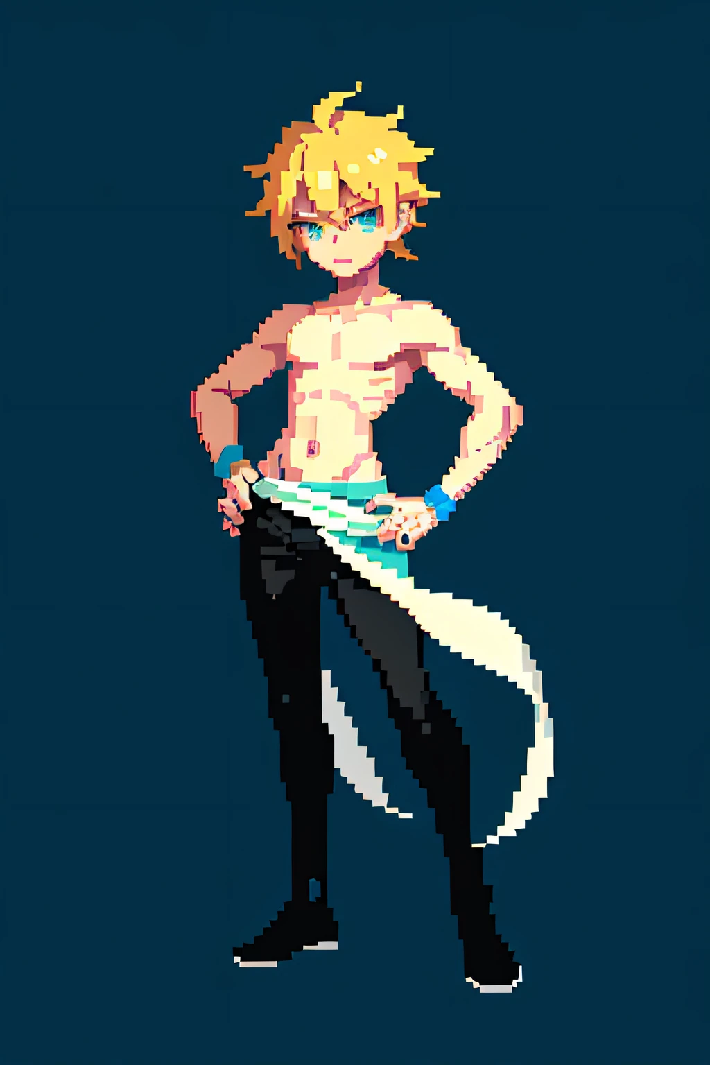 (masterpiece, top quality, best quality), pixel, pixel art, 1boy, full body,