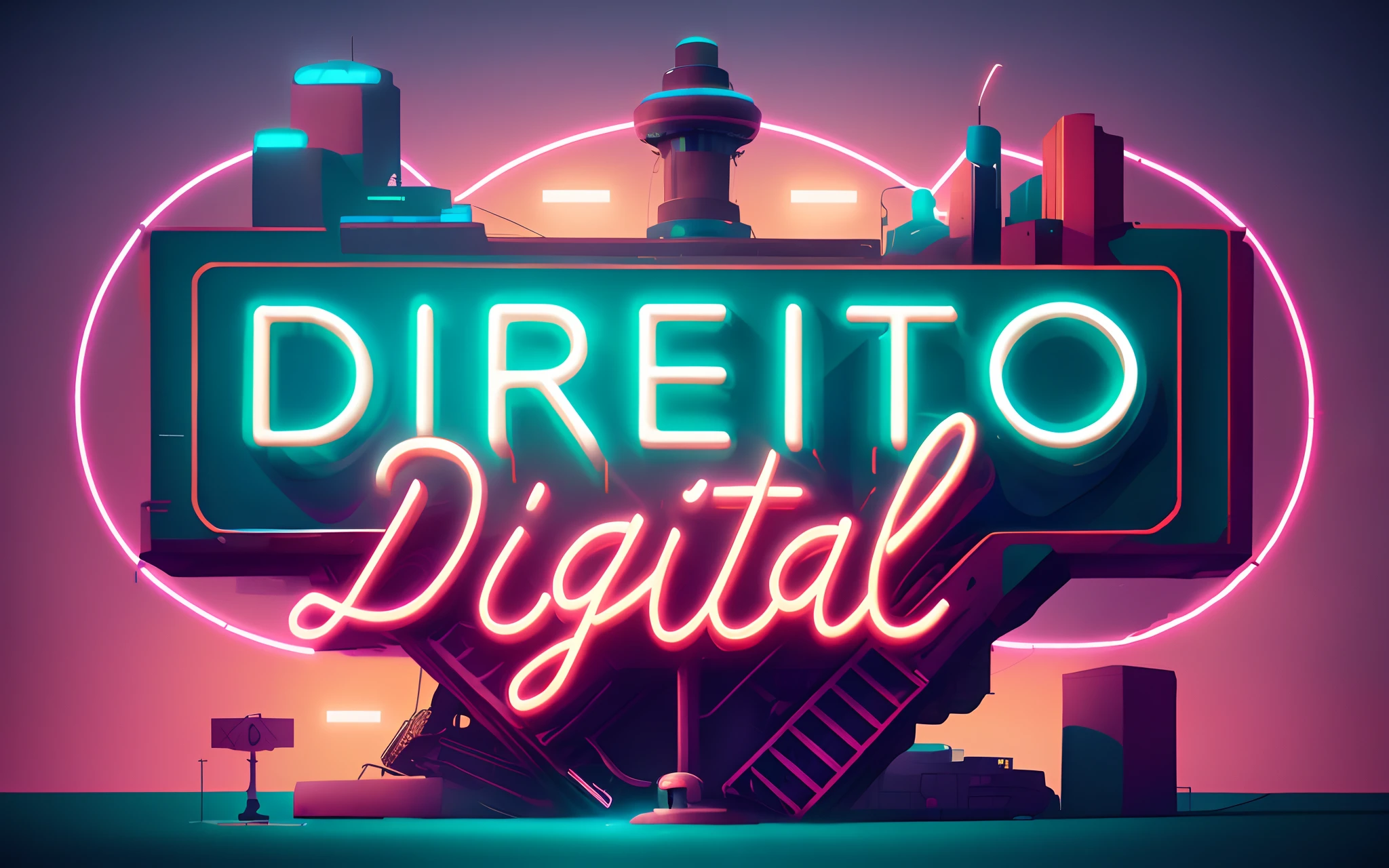 neon sign with a neon city in the background, digital 2 d, digital 2d, # digital 2 d, digital 2d illustration, digital artwork 4 k, detailed digital illustration, retrofuturistic digital painting, digitalillustration, digital banner, dan mumford. octane render, 4k detailed digital art, digital render, dan mumford. 8 k octane render, digital 3d
