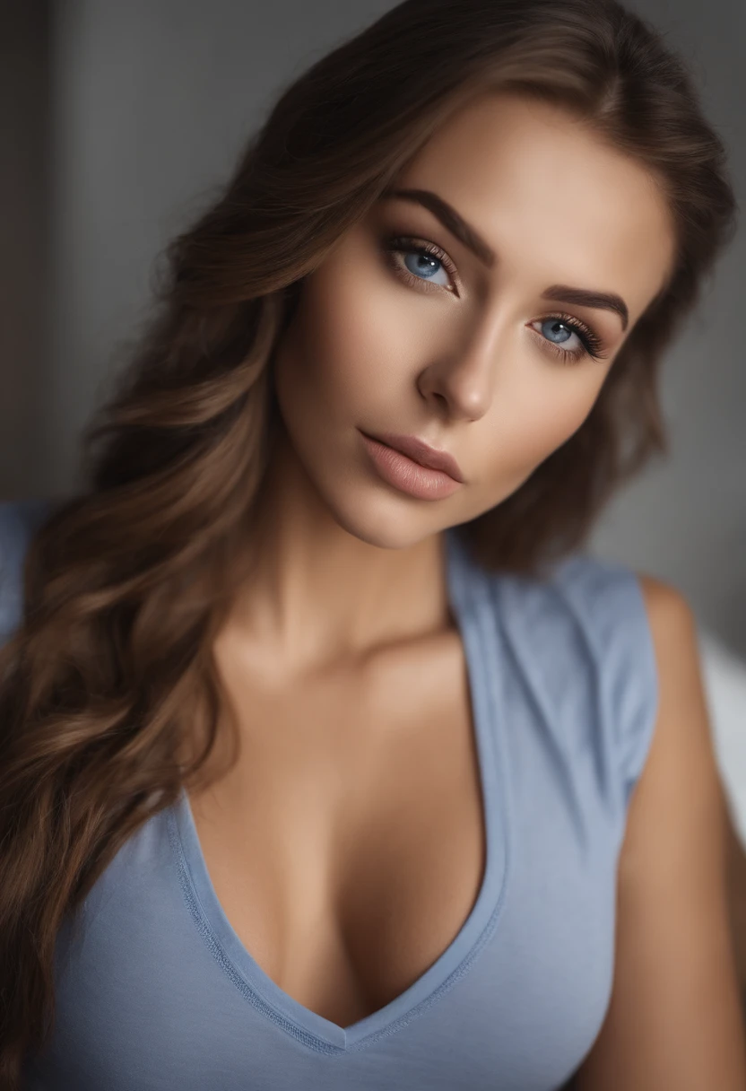 woman with matching tank top and panties, Sexy girl with blue eyes, portrait sophie mudd, portrait corinna kopf, blonde hair and large eyes, Selfie einer jungen Frau, Augen im Schlafzimmer, Violet Myers, ohne Make-up, Natural makeup, Blick direkt in die Kamera, Gesicht mit Artgram, dezentes Make-up, Stunning full body shot, im Schlafzimmer, Spaltung
