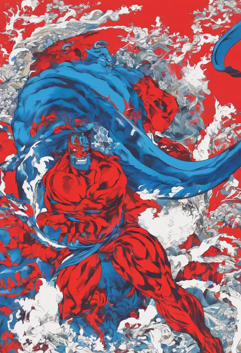 Red muffler,Blue muscular beastman,bergamo