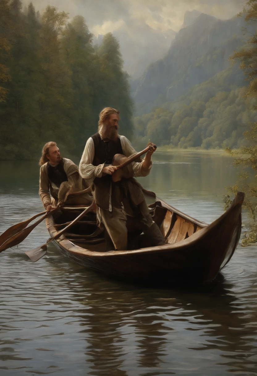 a painting of a painting of a cathedral with a young woman in a boat in the water on a lake, (junge Frau mit Sonnenschirm im Boot), Junge Frau mit rotem Kleid, ein Matte Painting von Friedrich Gauermann, Pinterest (Englisch) (Englisch) (Englisch) (Englisch), Gotische Kunst, carl friedrich, Neugotische Kunst, berthold woltze, inspirierende gotische Architektur, Gotische Kathedrale, Gotische Malerei, Gotische Architektur, Late Gothic sacred painting, sebastian pether, asher david friedrich, Stil der deutschen Romantik