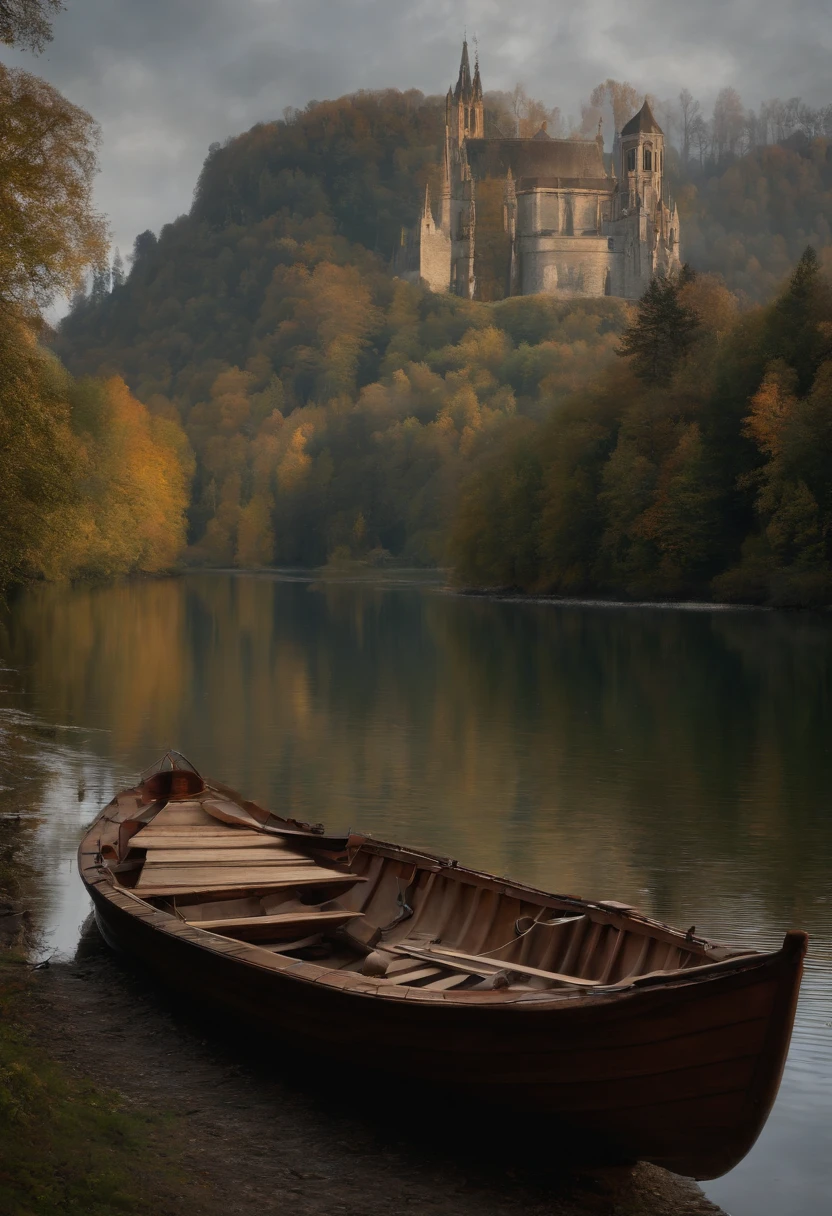 a painting of a painting of a cathedral with a young woman in a boat in the water on a lake, (junge Frau mit Sonnenschirm im Boot), Junge Frau mit rotem Kleid, ein Matte Painting von Friedrich Gauermann, Pinterest (Englisch) (Englisch) (Englisch) (Englisch), Gotische Kunst, carl friedrich, Neugotische Kunst, berthold woltze, inspirierende gotische Architektur, Gotische Kathedrale, Gotische Malerei, Gotische Architektur, Late Gothic sacred painting, sebastian pether, asher david friedrich, Stil der deutschen Romantik