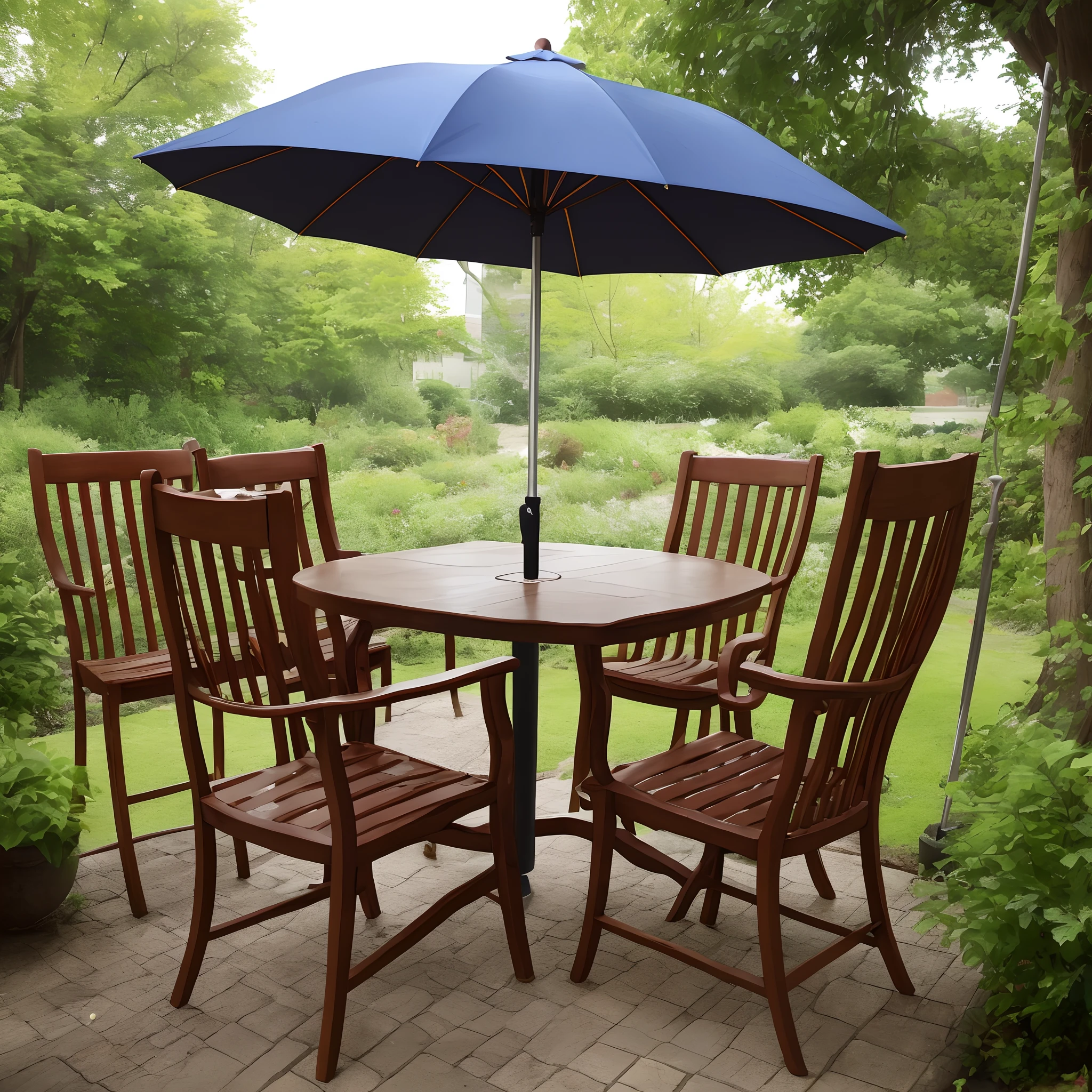 Chair with umbrella motif