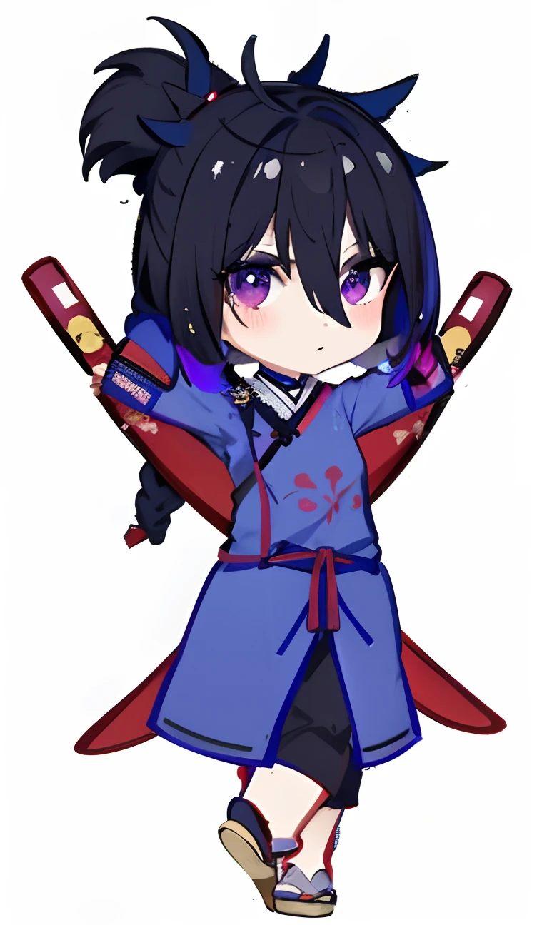 1girl, Ropa japonesa, Cola de caballo ,cana, purple eyes, Magical Circle, fuego azul, Llamas azules, papel tapiz, Paisaje, sangre, salpicaduras de sangre, Profundidad de campo, Noche, light particles, rayos de luz, sidelit, Muslos, destino \(serie\), Impacto de Genshin, ****, Chaqueta abierta, falda, muslosaltos, nube