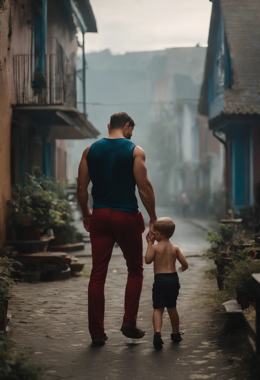 naked father and son, realistic, photo, nopants, no undewear, kissing,