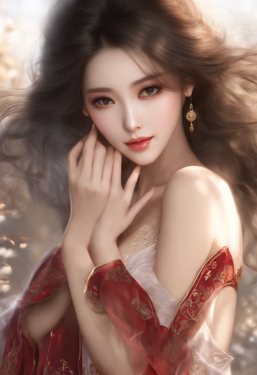 japanes, beauitful face, (lifelike face), A dark-haired, Long:, Beautiful hairstyle, realisticeyes, Eyes in Beautiful Details, Beautiful skins, enticing, 超A high resolution, A hyper-realistic, High Detail, the golden ratio,a smile,middlebreast,is standing,an lingerie,full bodyesbian,sano,Healthy,Dramatic