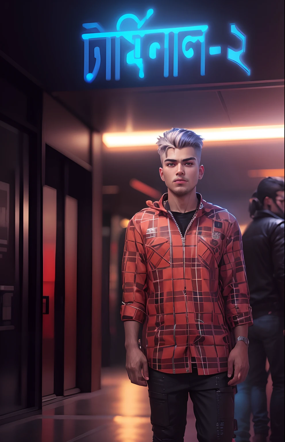 Change background cyberpunk handsome boy, my genuine face,4k, ultra realistic,