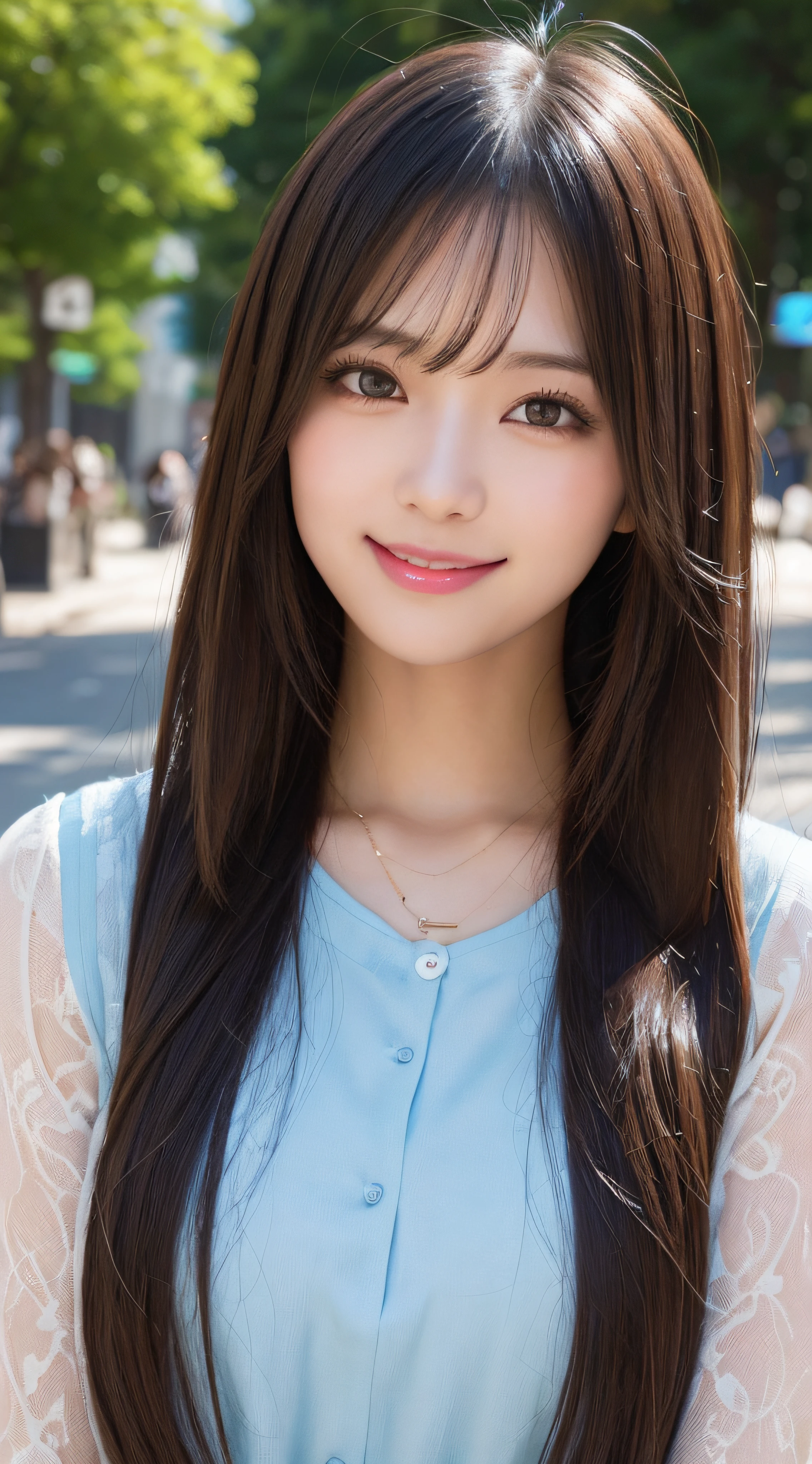 masutepiece, Best Quality, Illustration, Ultra-detailed, finely detail, hight resolution, 8K Wallpaper, Perfect dynamic composition, Beautiful detailed eyes, Women's Fashion Summer,Bob Hair,mid-chest, Natural Color Lip, Bold sexy poses,Smile,Harajuku、24-year-old girl、Cute、Sexy shot looking at camera
