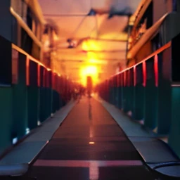 A real shot on a street in Miami at sunset in high resolution