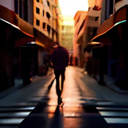 A real shot on a street in Miami at sunset in high resolution