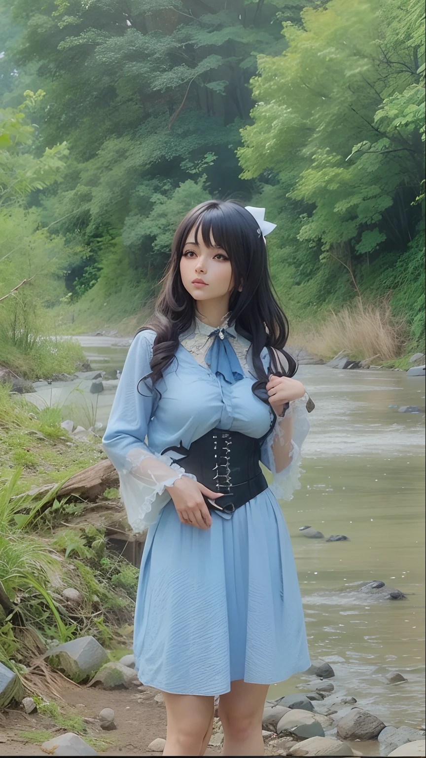 A woman, transformed into an anime style